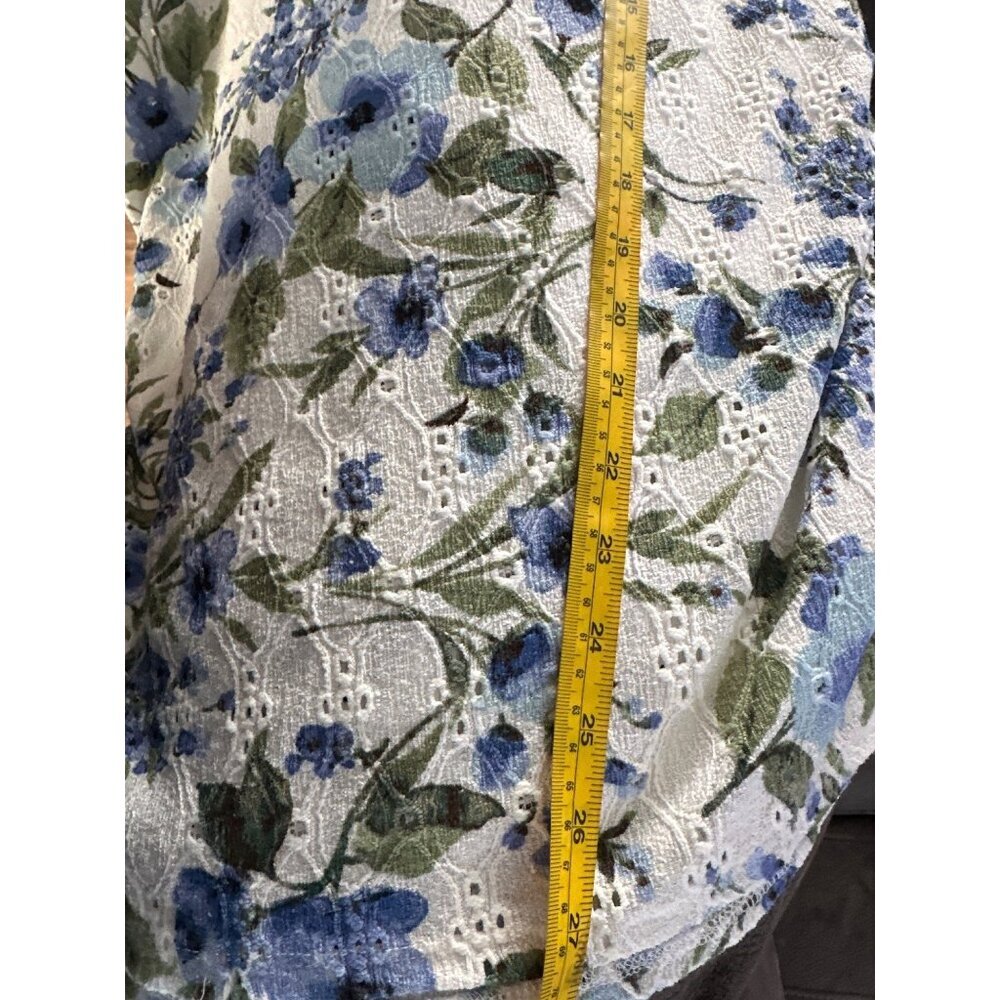 Stitch Collection L Floral Eyelet Blouse Romantic Cottagecore Summer Top fairy - Picture 6 of 6